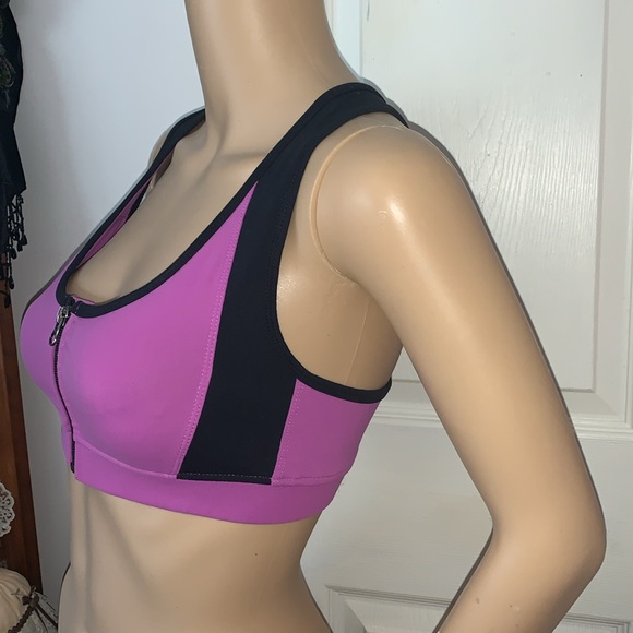 Vintage 90's zippered sports bra athletic bra top S - Picture 8 of 12